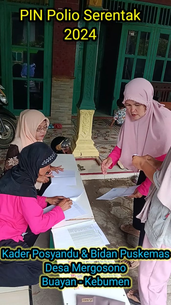 Pekan Imunisasi Nasional Polio Tahun 2024  di Desa Mergosono Kecamatan Buayan Kabupaten Kebumen 02
